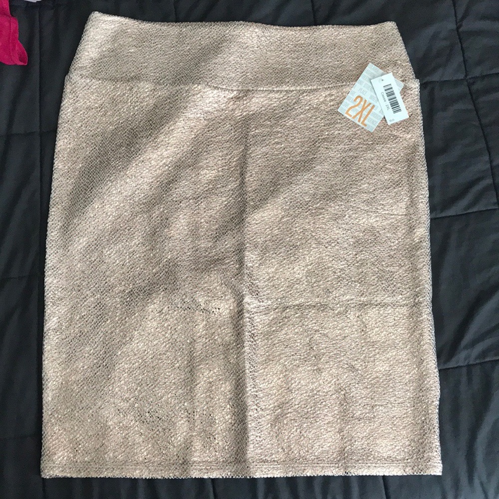 LuLaRoe 2XL Cassie rose gold NWT